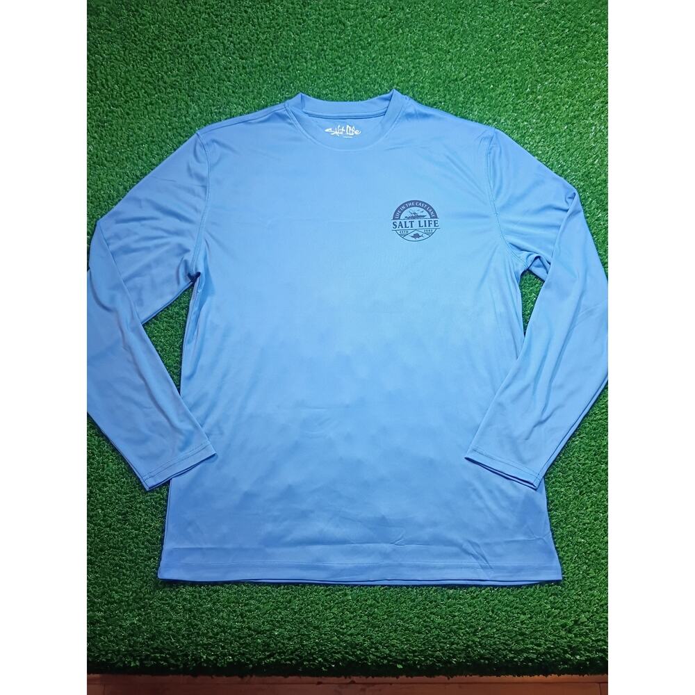 Salt Life Light Blue Performance Long-Sleeve Fishing Shirt